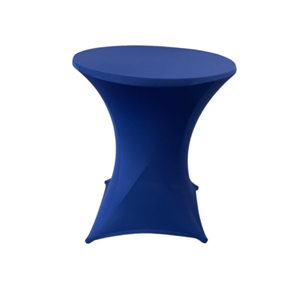Statafel met blauwe hoes